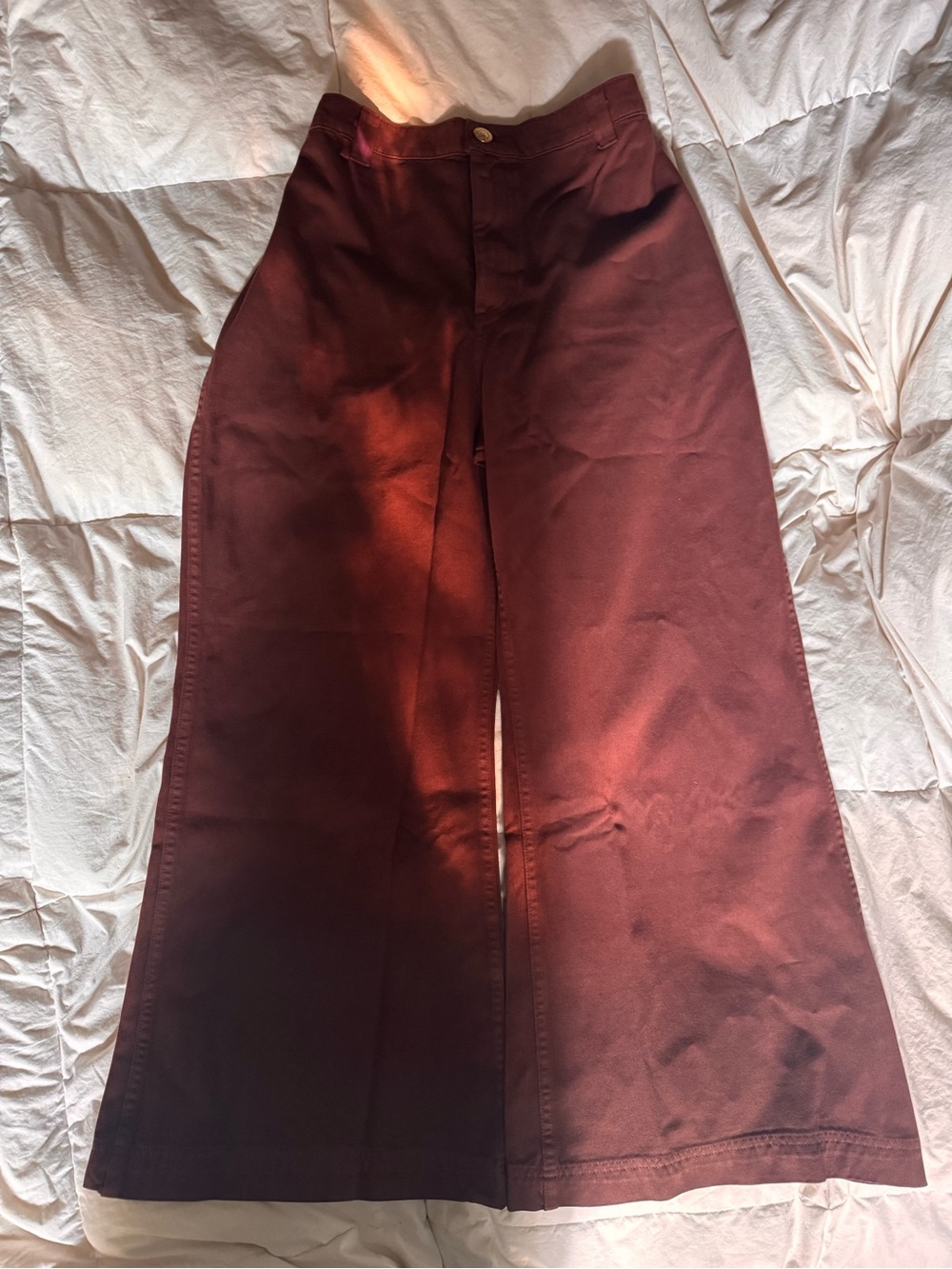 Big bud press High-Waist bell bottoms new Wide Leg Crop Pants - Brown - Picture 5 of 8